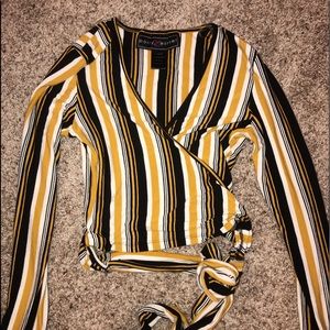 multicolor striped crop top